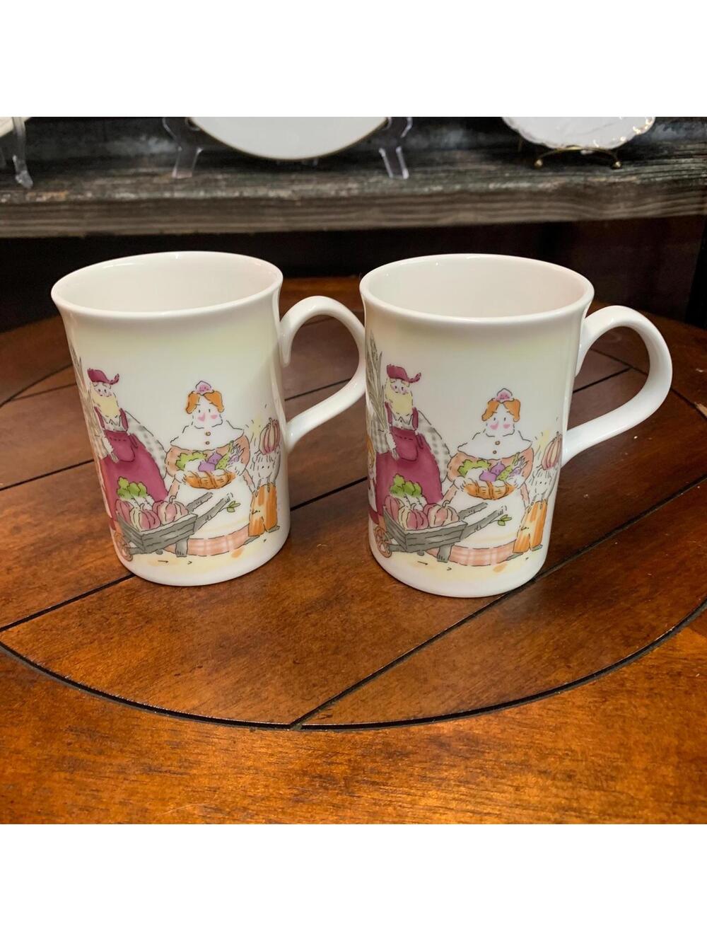Haengnam Bone China Farmer Family Mugs - Korea